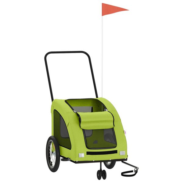 vidaXL Hondenfietstrailer oxford stof en ijzer groen