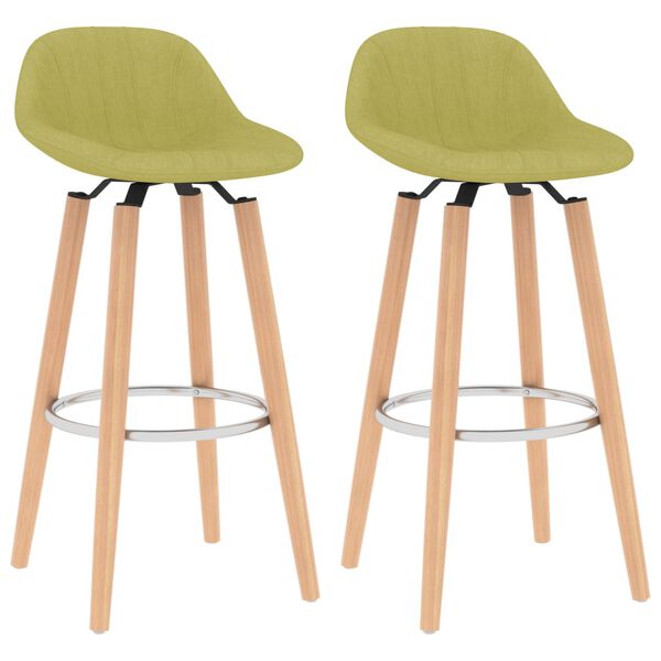 vidaXL Barkrukken 2 st stof groen