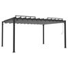 vidaXL Prieel met lamellendak 3x4 m stof en aluminium antracietkleurig