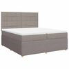 vidaXL Boxspring met matras stof taupe 200x200 cm
