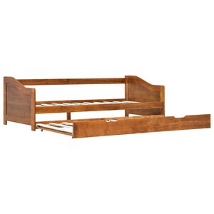 vidaXL Bedbank uittrekbaar grenenhout honingbruin 90x200 cm