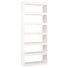 vidaXL Boekenkast/kamerscherm 80x30x199,5 cm massief grenenhout wit