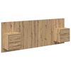 vidaXL Hoofdbord Met Kast 3 st Artisan Eiken Bewerkt hout