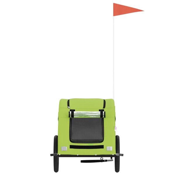 vidaXL Hondenfietstrailer oxford stof en ijzer groen