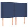 vidaXL Boxspring met matras en LED stof blauw 140x200 cm