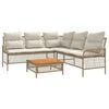 vidaXL 2-delige Loungeset met kussens poly rattan beige