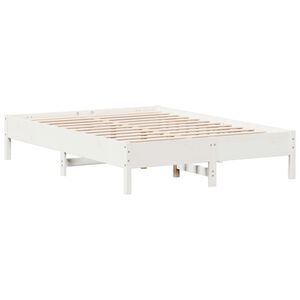 vidaXL Bedframe zonder matras massief grenenhout wit 140x200 cm