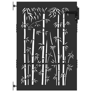 vidaXL Tuinpoort 85 x 150 cm Poedergecoat staal Zwart Vergrendelbaar