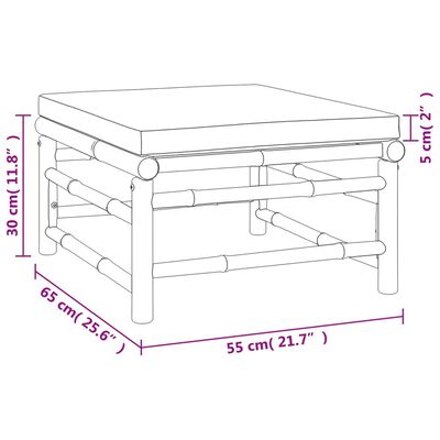 vidaXL 4-delige Loungeset met kussens bamboe taupe