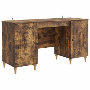 vidaXL Bureau Gerookt eiken 142,5 x 50 x 75 cm Bewerkt hout