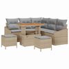 vidaXL Tuin Sofa Set met kussen met opslag 8 pcs Beige en Licht Grijs