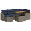 vidaXL 7-delige Loungeset met kussens poly rattan grijs
