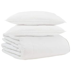 vidaXL Winter Dekbed met kussen 3 pcs Wit Donsveertjes
