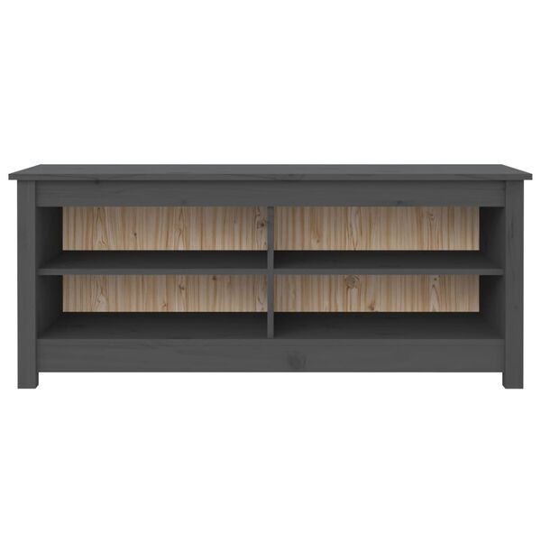 vidaXL Schoenenbank 110x38x45,5 cm massief grenenhout grijs
