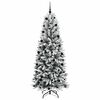 vidaXL Kunstkerstboom Wit 210 cm PVC en Plastic en Staal en PE