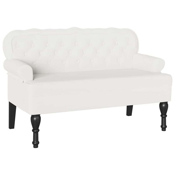 vidaXL Chesterfield Bank Wit 119,5 x 64,5 x 75 cm Nep Leer