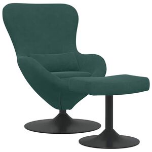 vidaXL Egg Chair met Voetsteun Donkergroen Fluweel