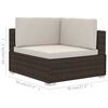 vidaXL 4-delige Loungeset met kussens poly rattan bruin