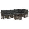 vidaXL Tuinbankenset 7 st Grijs poly rattan