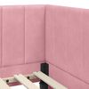 vidaXL Hoekbedframe met hoofdeinde Roze 90 cm x 200 cm Fluweel