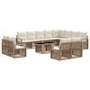 vidaXL Tuinbankenset 13 st Beige en Cr&egrave;me Wit poly rattan