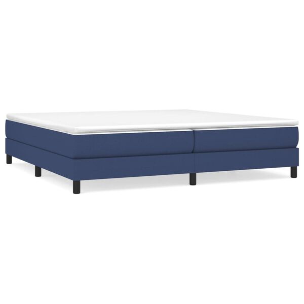 vidaXL Boxspring met matras stof blauw 200x200 cm