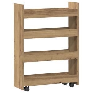 vidaXL Opbergtrolley smal 4-laags bewerkt hout artisanaal eikenkleurig