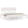 vidaXL Bedframe massief hout wit 200x200 cm