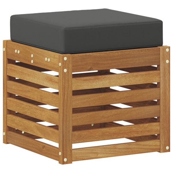 vidaXL Hocker 2 Stuk Natuurlijk en Antraciet Massief Acaciahout