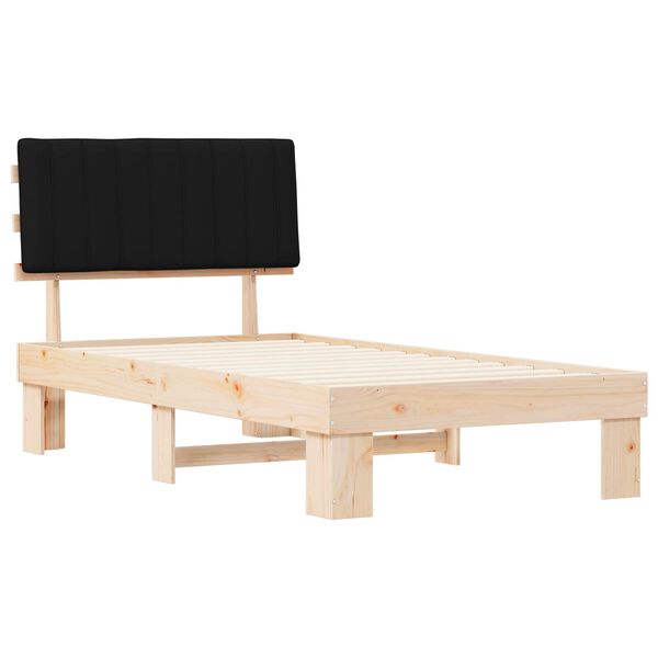 vidaXL Bedframe met Gevoerd Hoofdgedeelte Zwart 100 x 200 cm