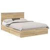 vidaXL Opslag bed met lade Sonoma Eiken 140 x 190 cm Bewerkt hout