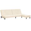 vidaXL Slaapbank 2-zits met voetenbank fluweel cr&egrave;mekleurig