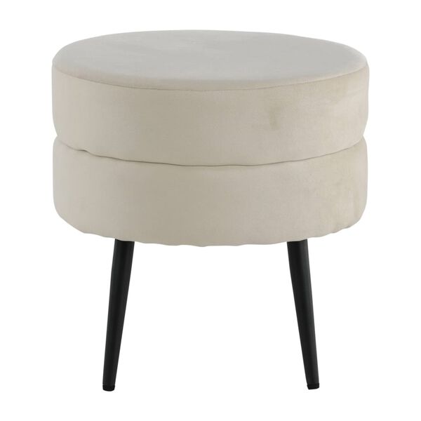 Venture Home Poef Pot 40x40x40 cm fluweel zwart en lichtbeige