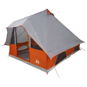 vidaXL Tipi Tent 8-persoons Grijs en Oranje taft