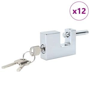 vidaXL Hangslot 12 pcs Zilver 6 x 2 x 4,5 cm IJzer