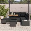 vidaXL Tuin Sofa Set met kussen 8 pcs Zwart Poly riet