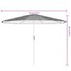 vidaXL Parasol met LED's en stalen paal 324x324x247 cm bruin
