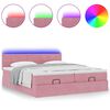 vidaXL Ottoman bed met matrassen en LED's 160x200cm fluweel roze