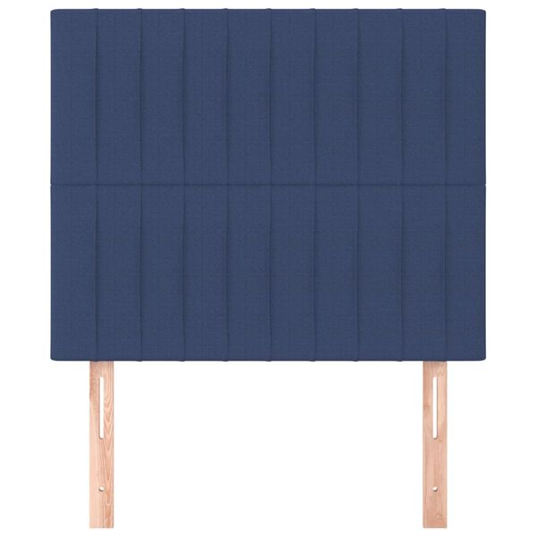 vidaXL Hoofdbord blauw 90x5x118/128 cm stof