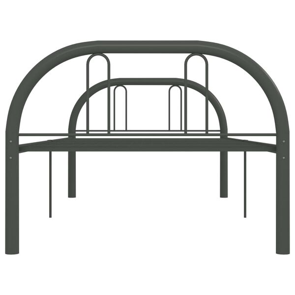 vidaXL Bedframe metaal grijs 90x200 cm