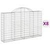vidaXL Schanskorven 8 st gewelfd 200x30x120/140 cm ijzer