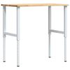 vidaXL Werkbank 100x60x(71,5-98) cm massief eikenhout
