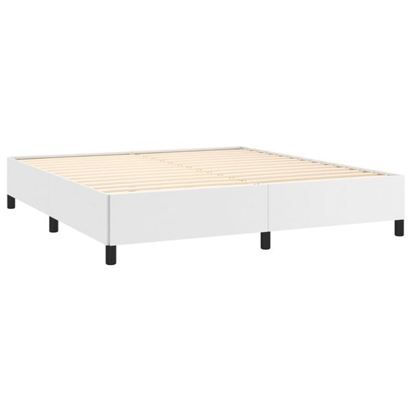 vidaXL Boxspring met matras kunstleer wit 180x200 cm
