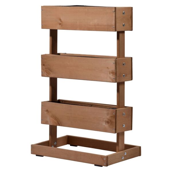 dobar Bloembed verticaal met 3 plantenbakken bruin