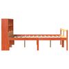 vidaXL Bed met boekenkast zonder matras hout wasbruin 150x200 cm