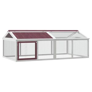 vidaXL Dierenren 200x112,5x74 cm massief grenenhout mokkakleurig