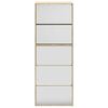 vidaXL Schoenenkast met 5 spiegels 63x17x169,5 cm eikenhout