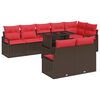 vidaXL Tuin Sofa Set 9 st Bruin Poly riet