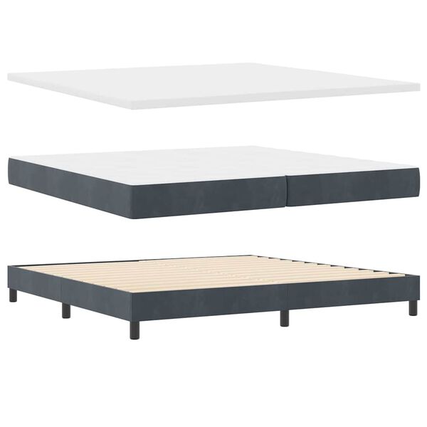 vidaXL Boxspringbed met matras Donkergrijs 200 x 200 cm Fluweel