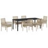 vidaXL Tuin eettafelset 7 st Beige poly rattan